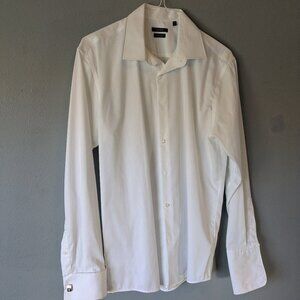 Galileo business regular fit formal white dress shirt men French cuff XL, 44/45